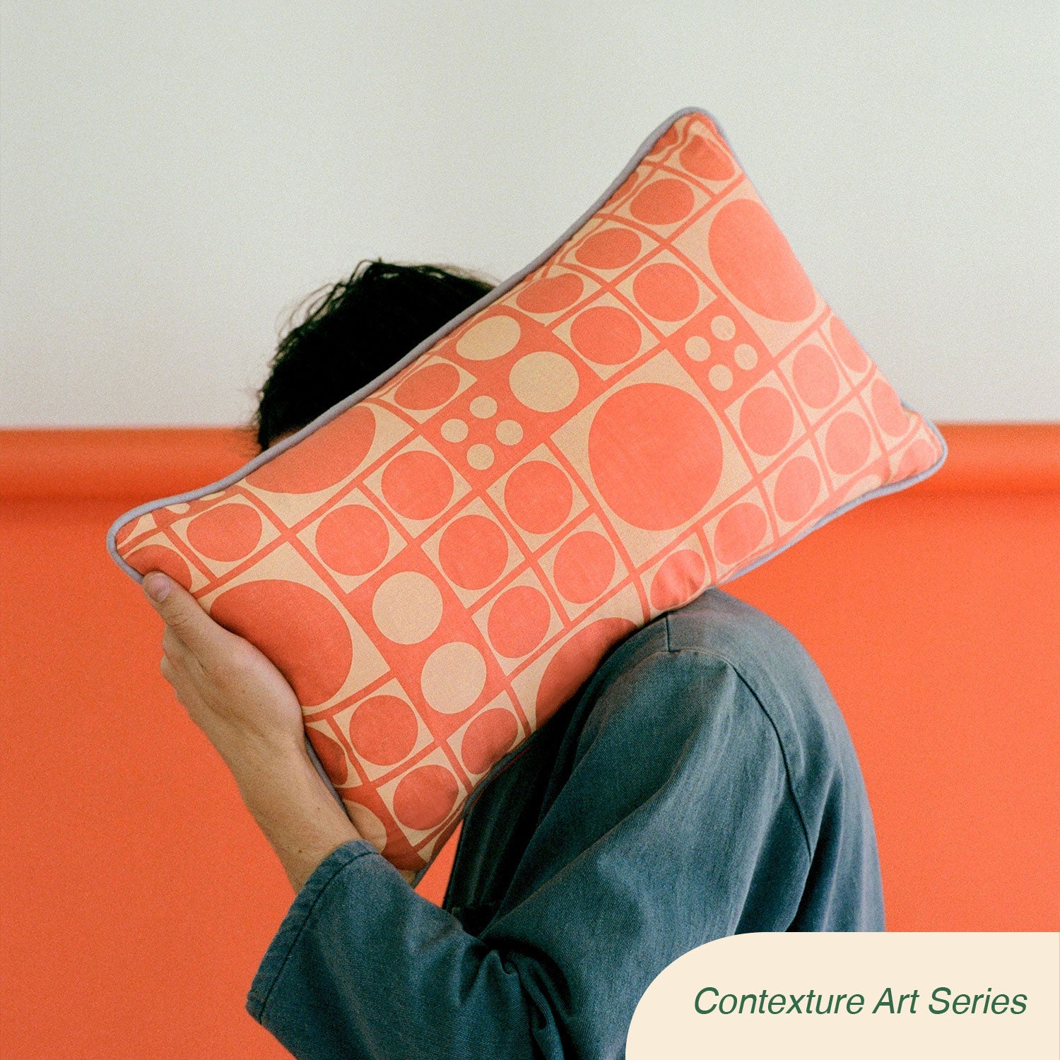 Connect Four Pillows- In Tangerine and Popcorn